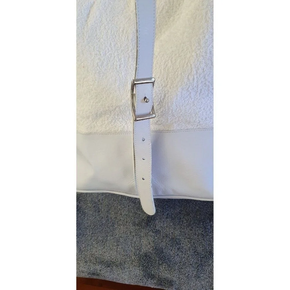 Ralph Lauren One Shoulder Backpack white leather and cotoCasual Unisex Pre-owned